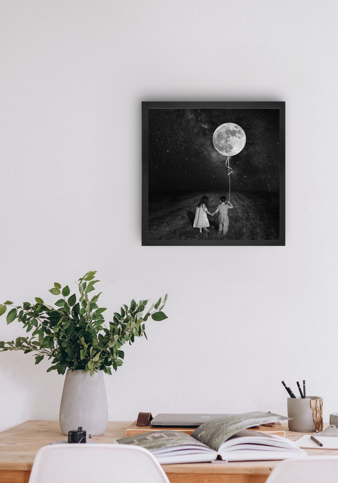 The Home Collection Kids &amp; Moon Framed Picture - Black 2 Shaws Department Stores