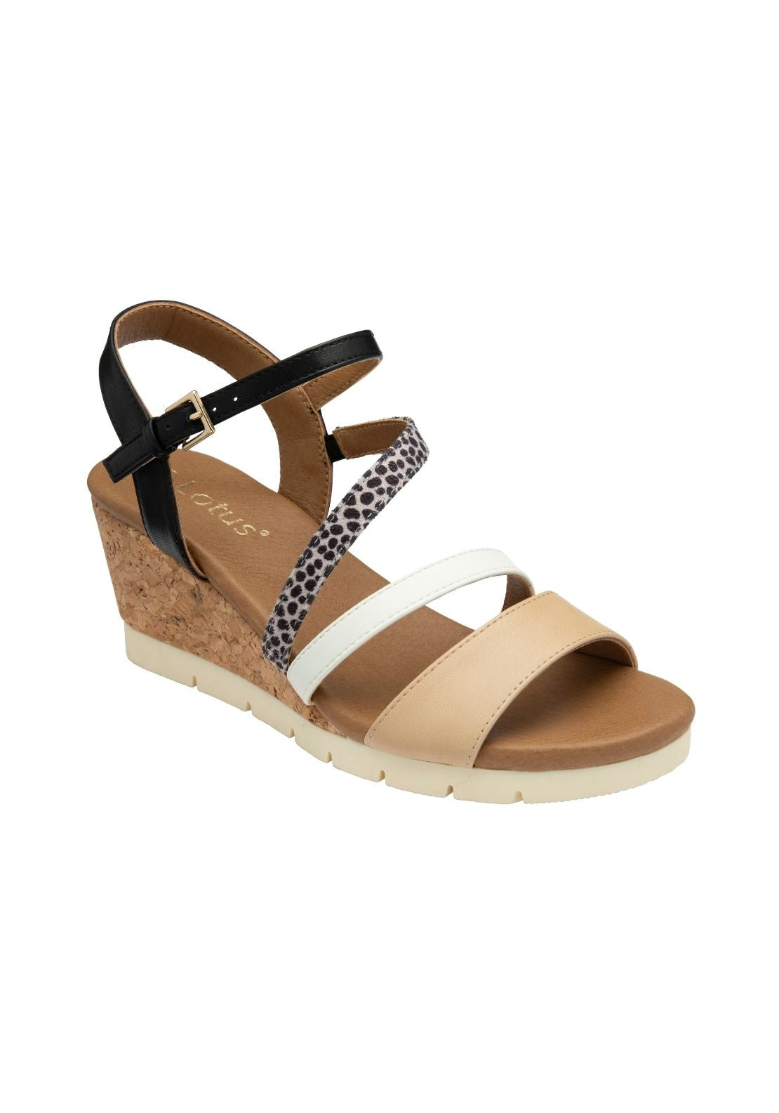 Lotus Pos Kitty Sandal - Black/natural 1 Shaws Department Stores