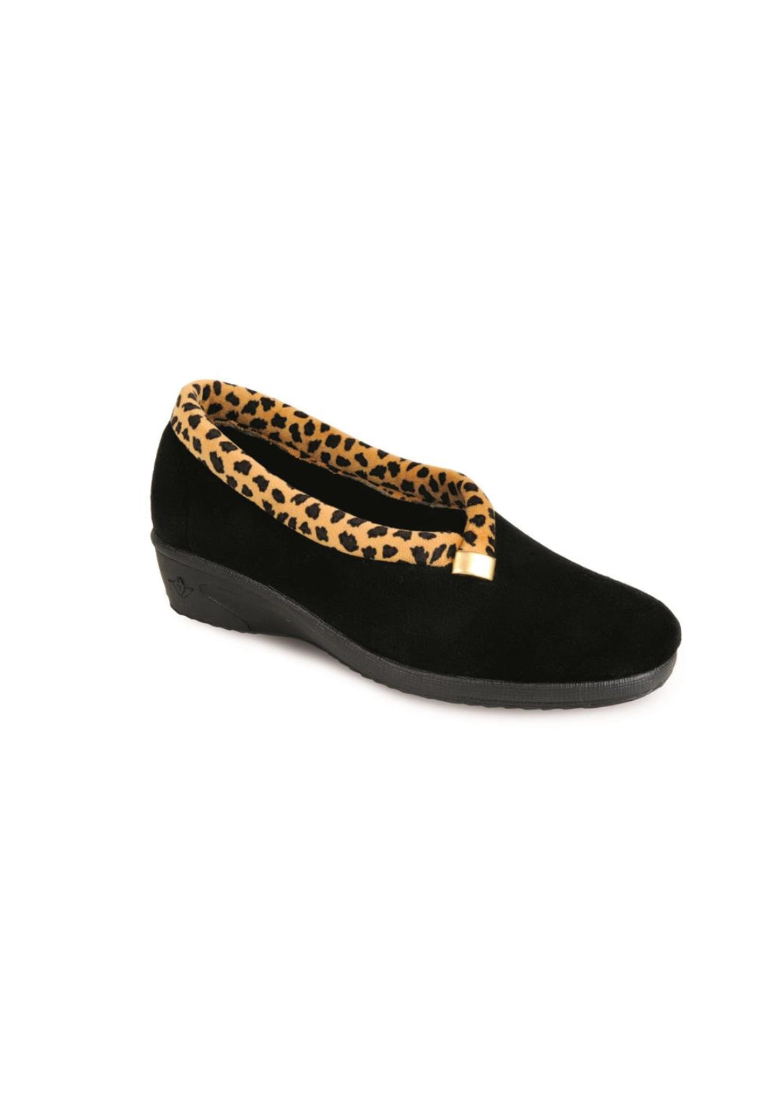 Lunar Animal Print Slipper - Black 1 Shaws Department Stores