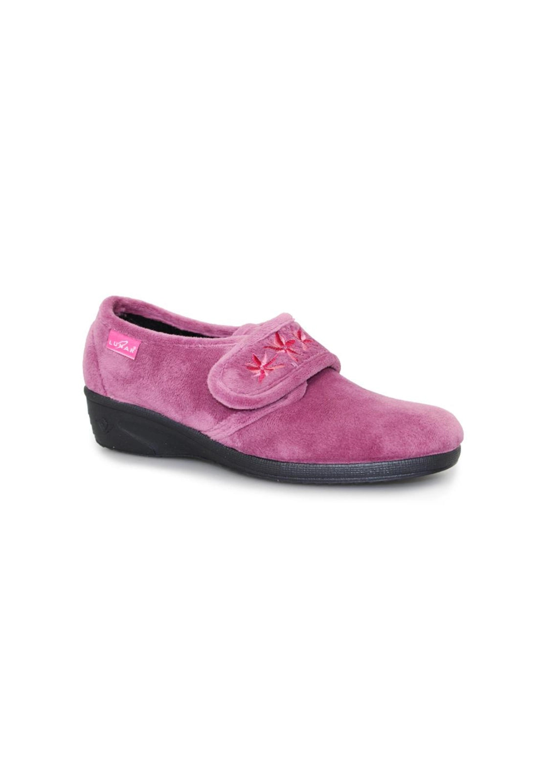 Lunar Paula II Velcro Ladies Slipper - Pink 1 Shaws Department Stores