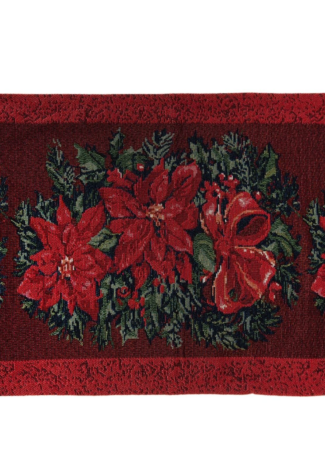 Poinsettia Christmas Table Runner - Multi