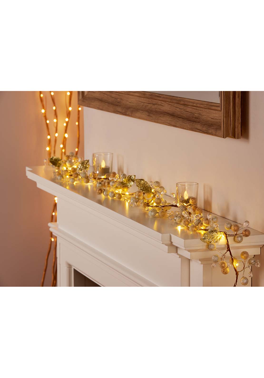 The Home Christmas Garland With Berries And Gems 1 Shaws Department Stores