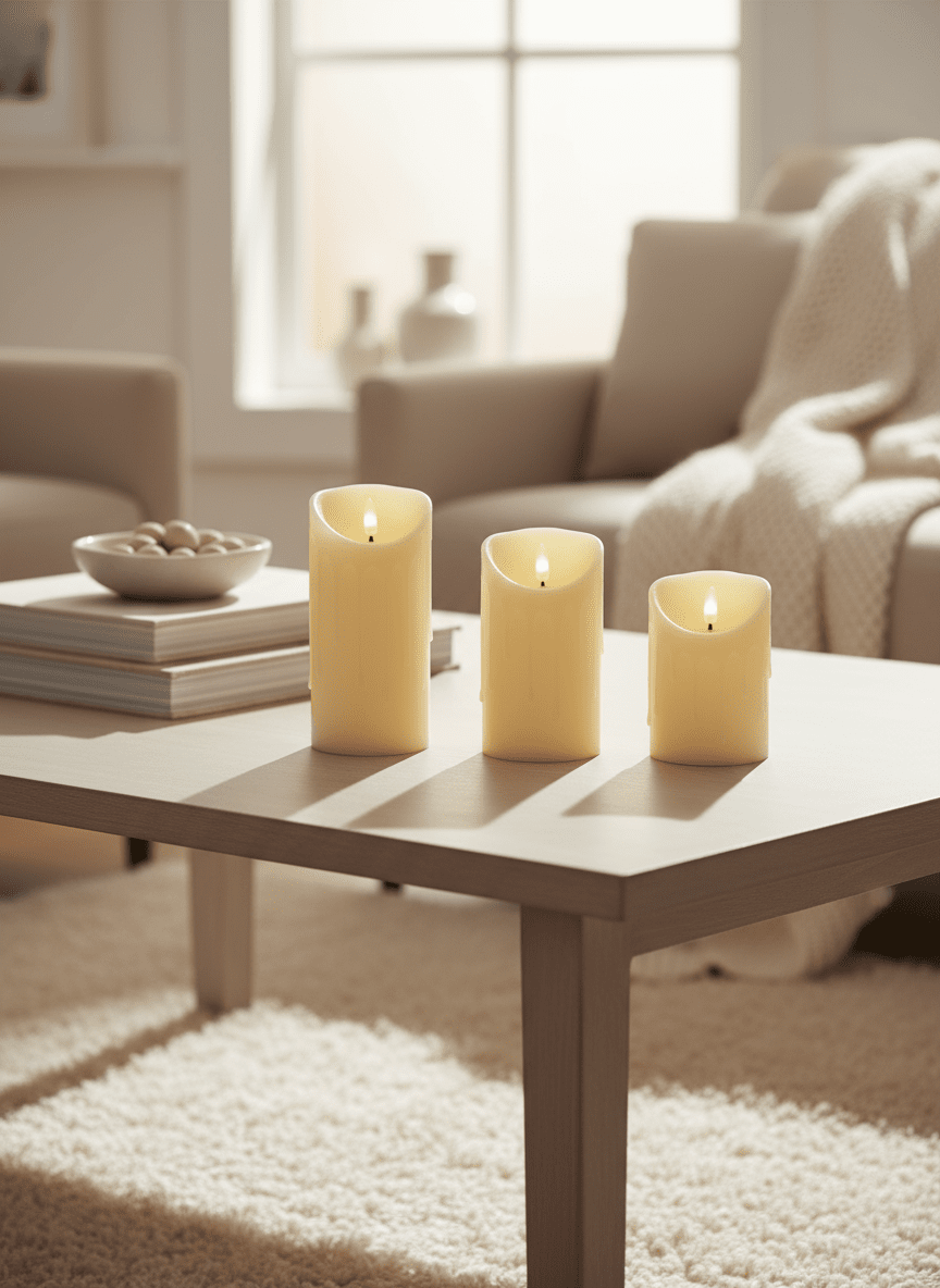 The Home Christmas Set Of 3 LED Cream Candles 2 Shaws Department Stores