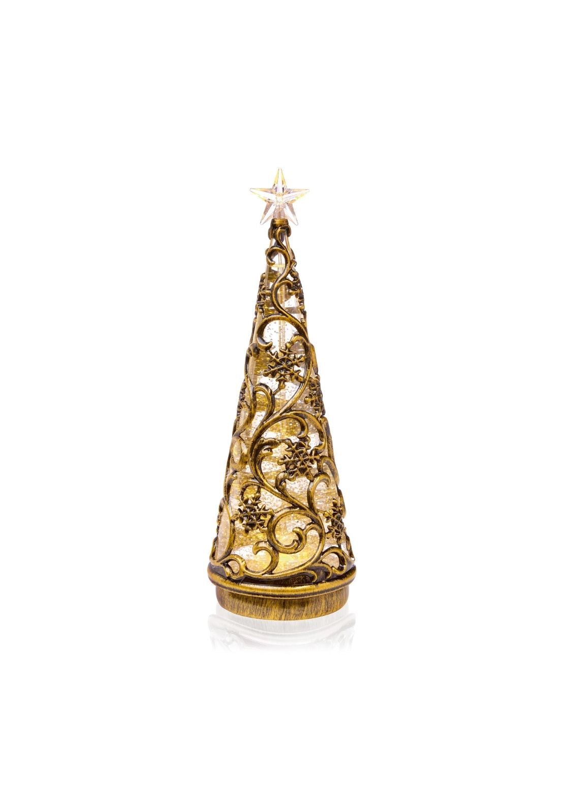 LED Antique Tree With Star - Gold