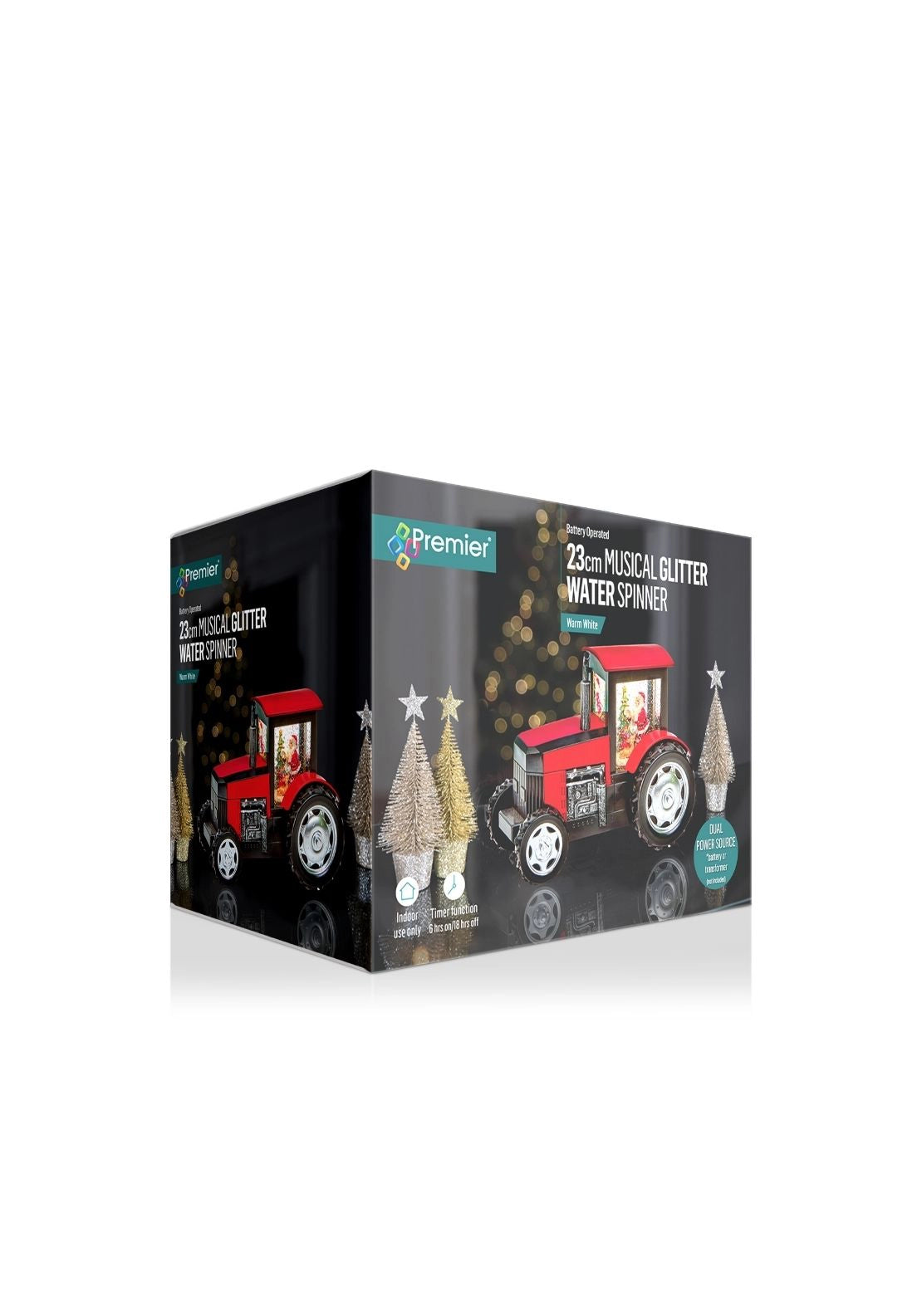 The Home Christmas LED Musical Tractor With Santa Water Spinner - Red 2 Shaws Department Stores