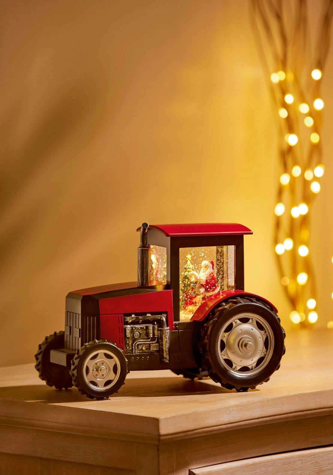 The Home Christmas LED Musical Tractor With Santa Water Spinner - Red 3 Shaws Department Stores