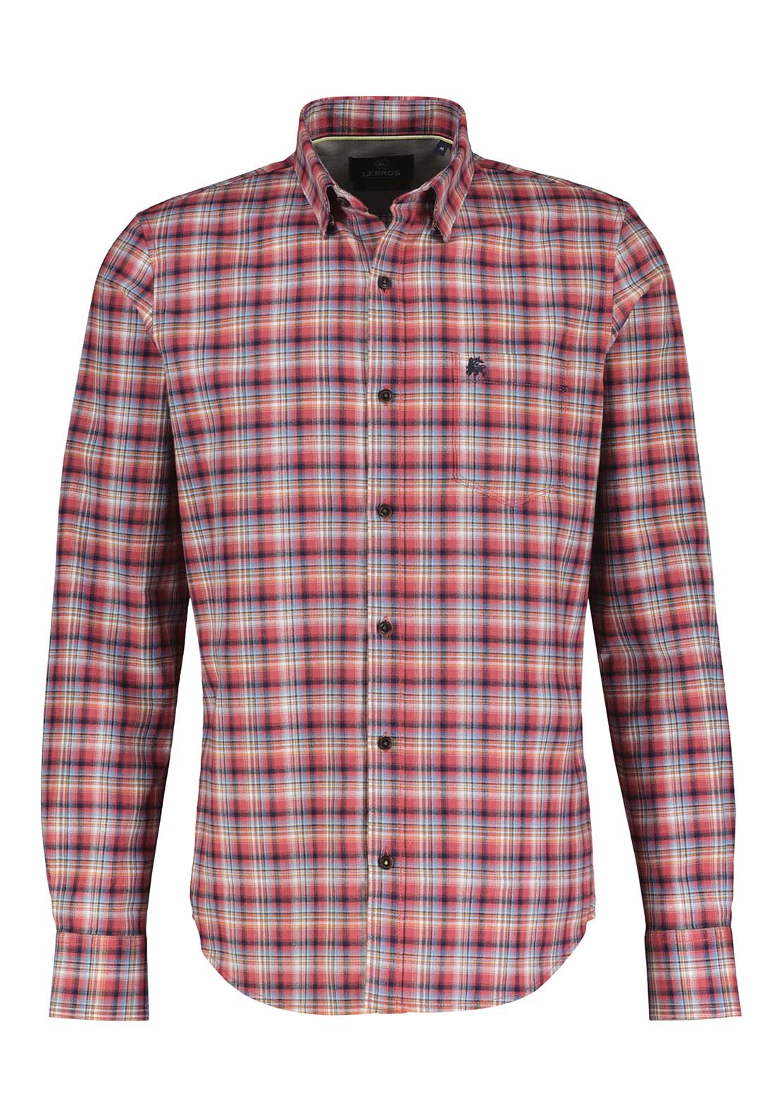 Lerros Long Sleeve Check Shirt - Light Garnet Red 1 Shaws Department Stores