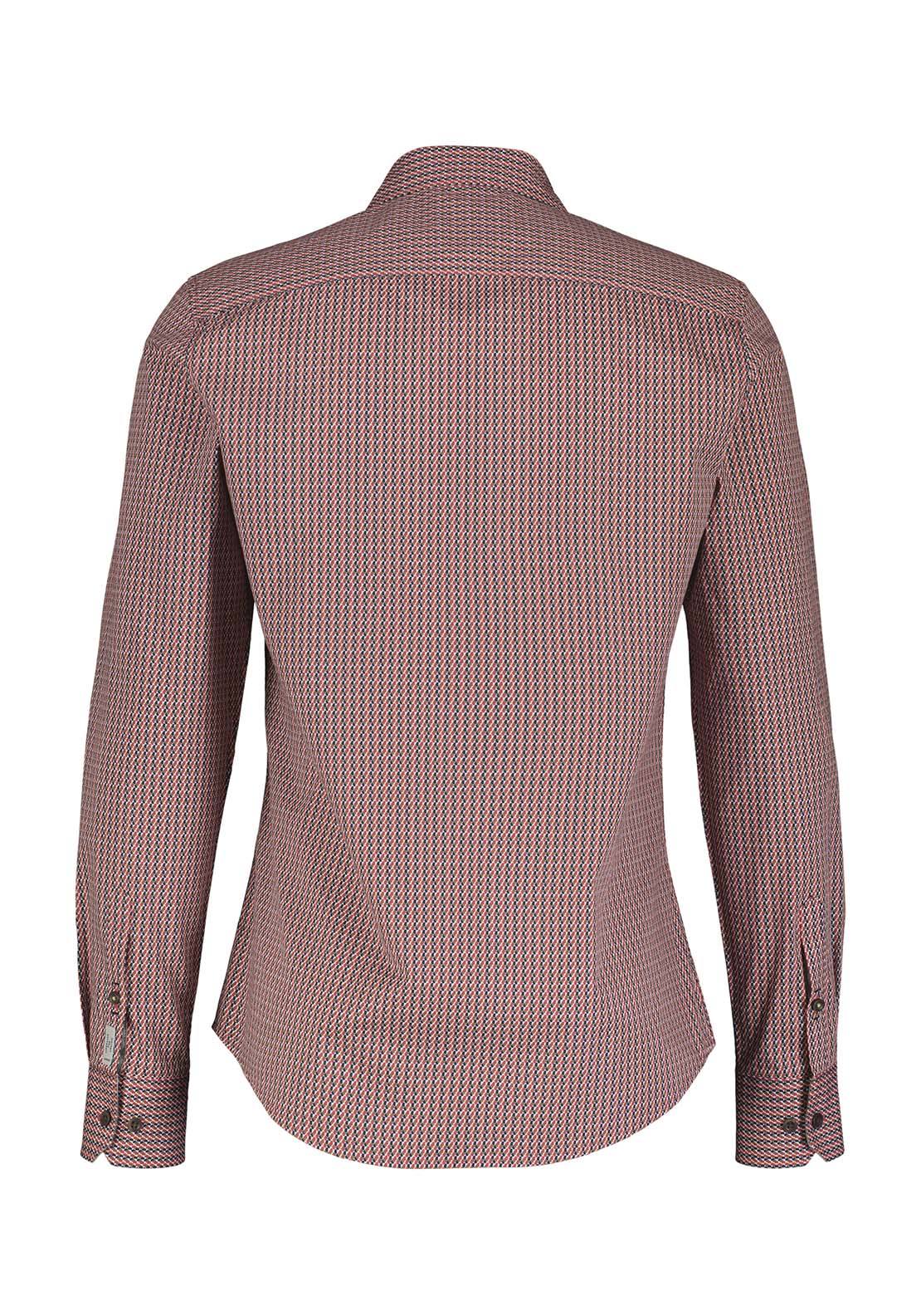 Lerros Long Sleeve Print Shirt - Deep Garnet Red 2 Shaws Department Stores