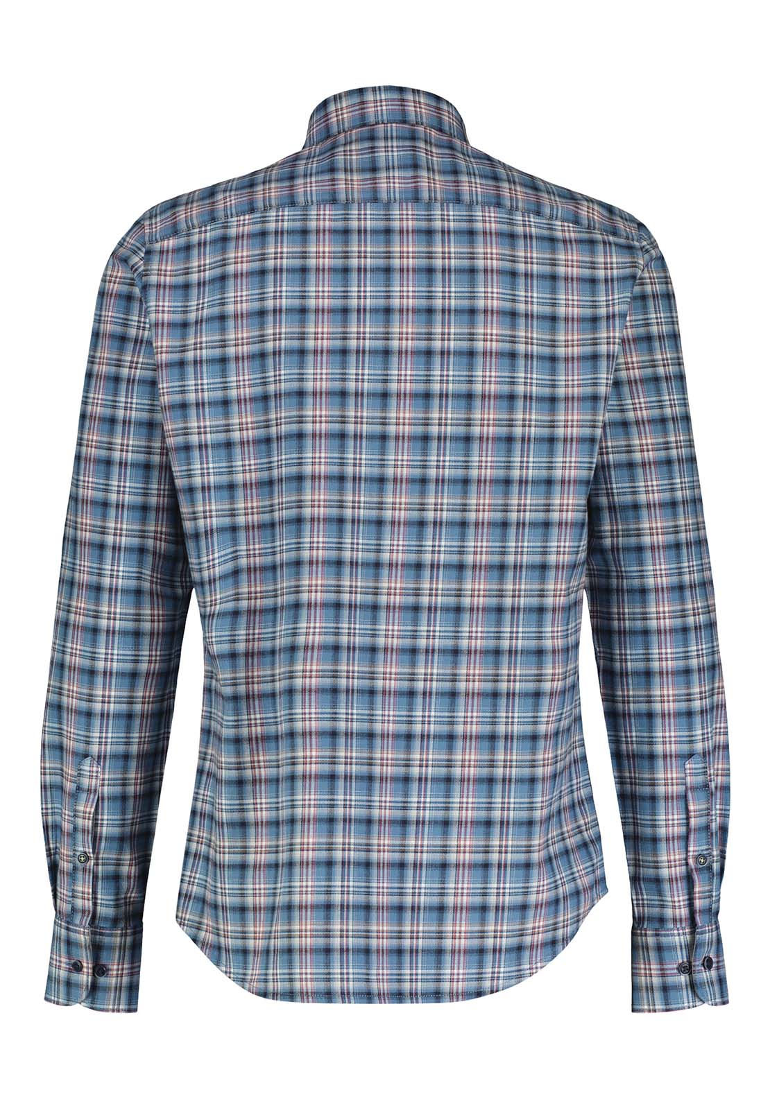 Lerros Long Sleeve Check Shirt - Frosted Blue 2 Shaws Department Stores