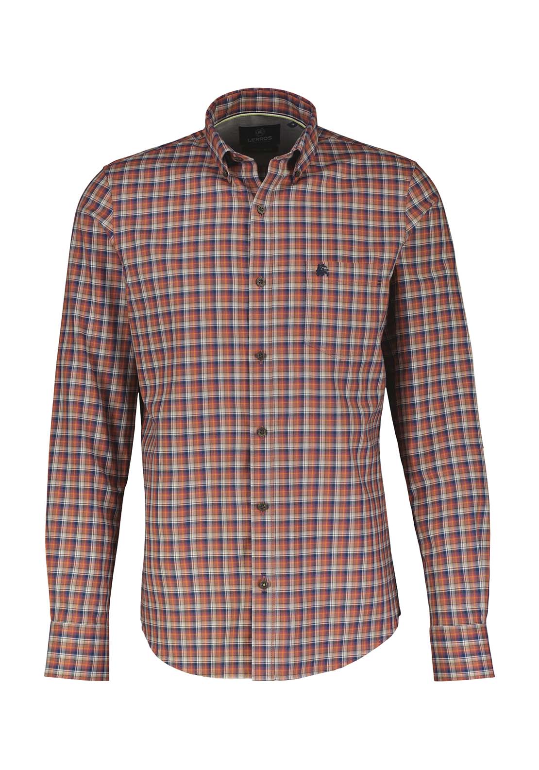 Lerros Long Sleeve Check Shirt - Light Garnet Red 1 Shaws Department Stores