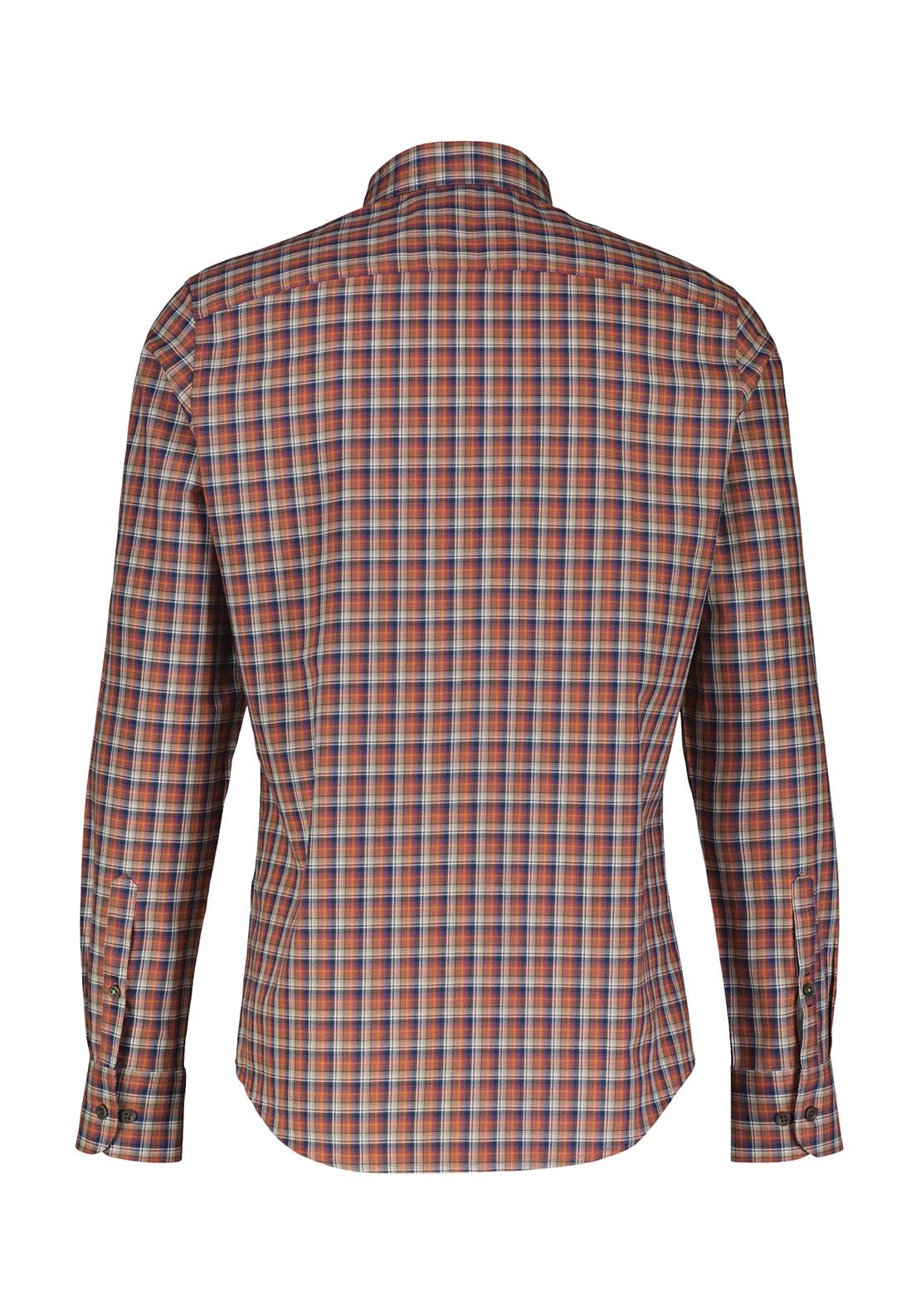 Lerros Long Sleeve Check Shirt - Light Garnet Red 2 Shaws Department Stores