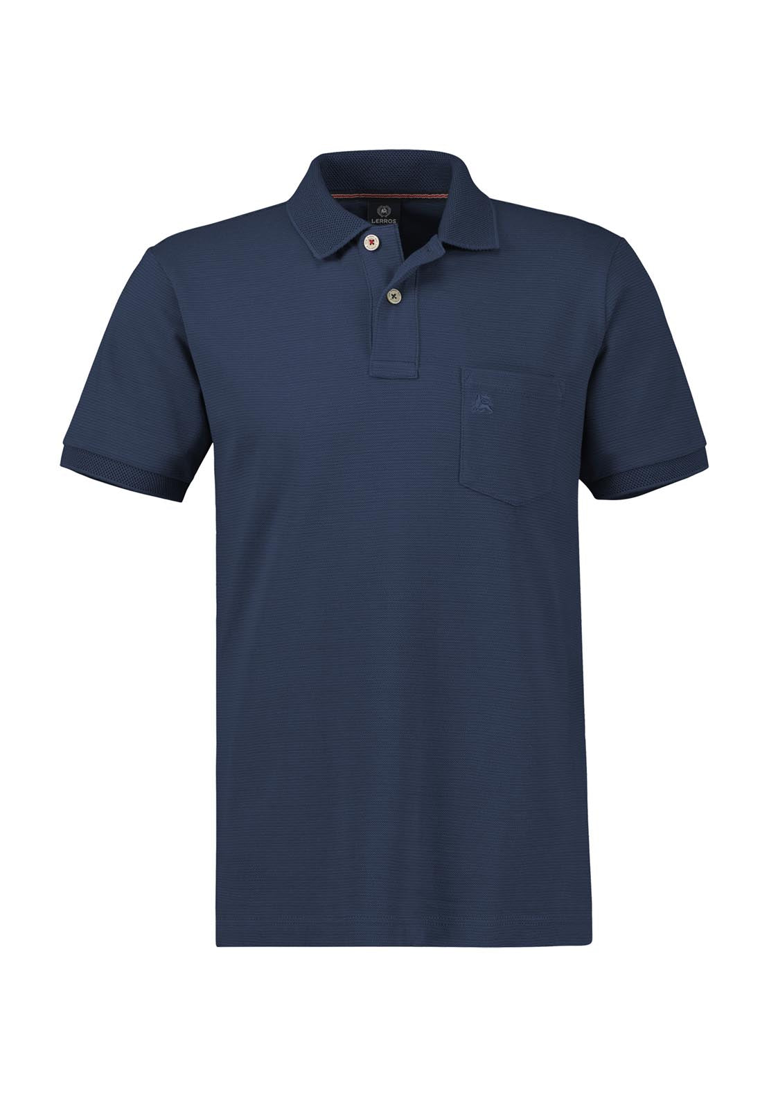 Lerros Short Sleeve Polo Shirt - Navy 1 Shaws Department Stores