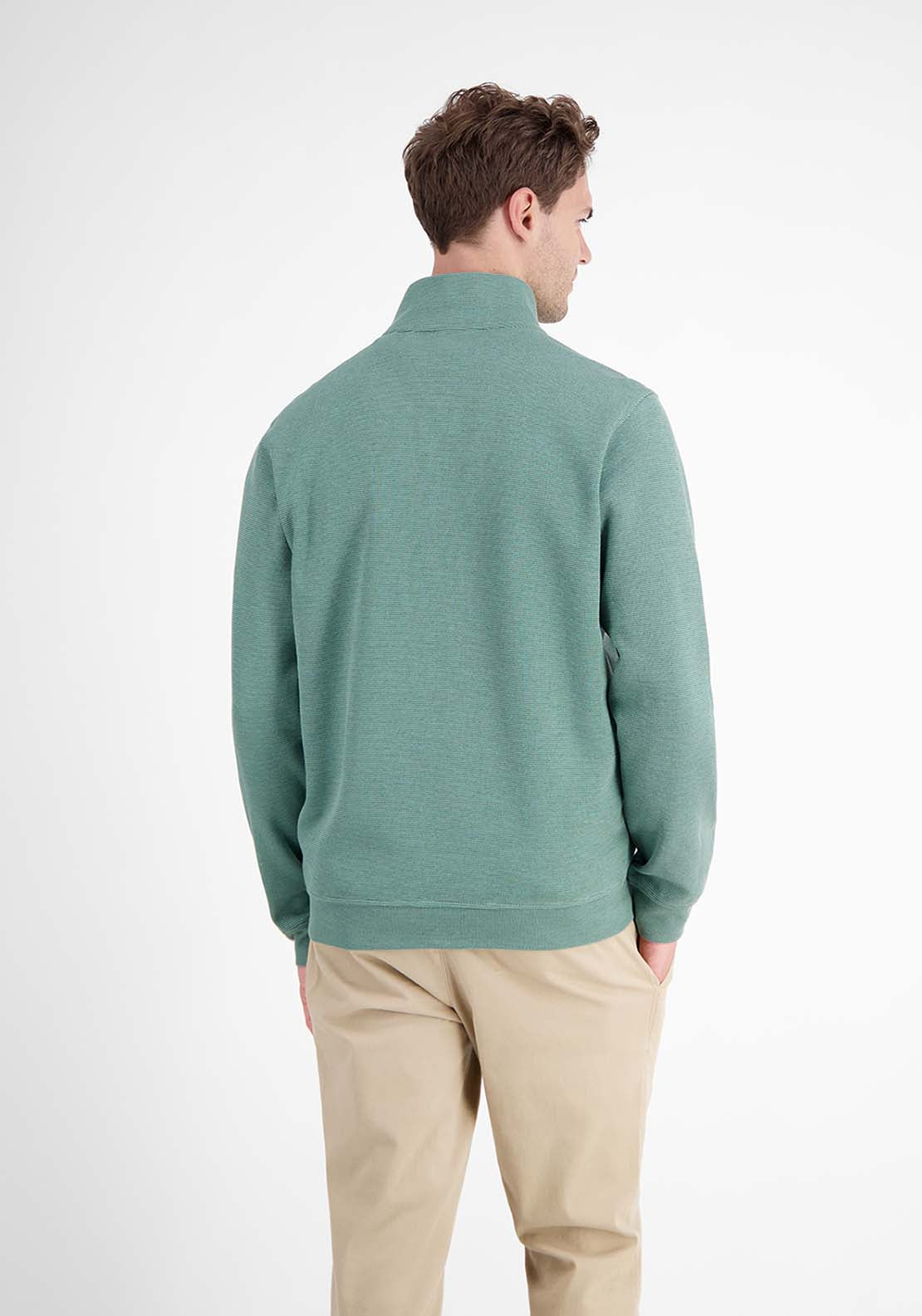 Lerros 1/4 Zip Sweater - Fjord Blue 2 Shaws Department Stores