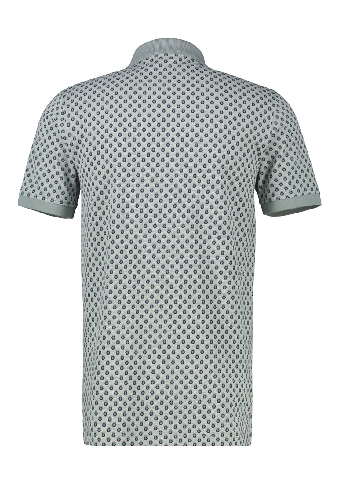 Lerros Two Tone All Over Print Polo Shirt - Grey 4 Shaws Department Stores