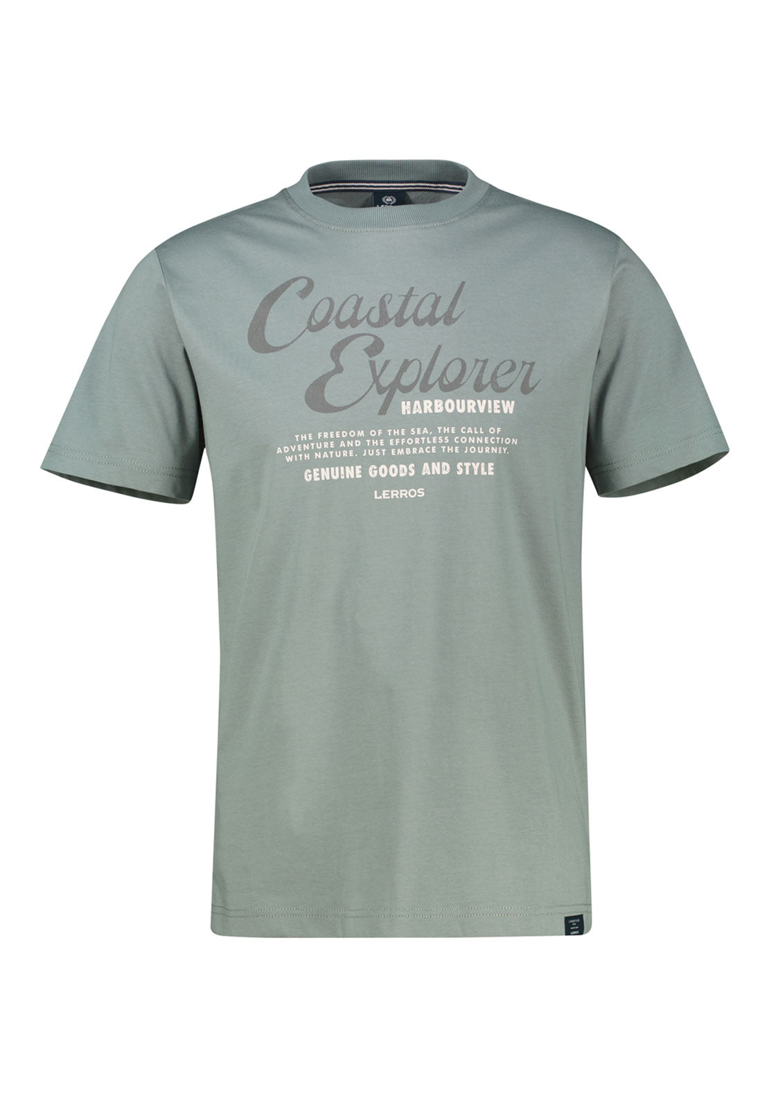 Lerros Short Sleeve Print T-shirt - Grey 1 Shaws Department Stores