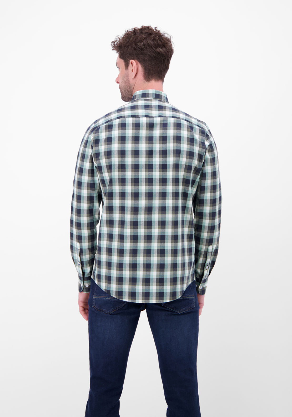 Lerros Long Sleeve Check Shirt - Grey 2 Shaws Department Stores