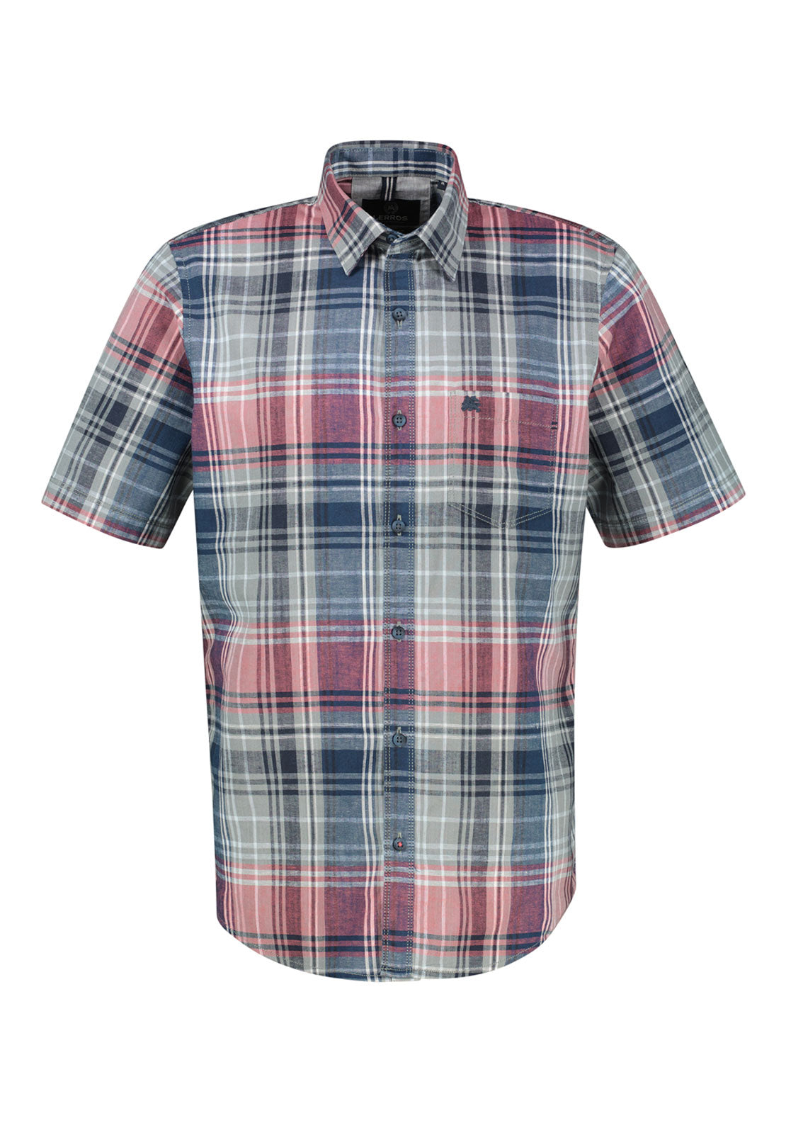 Lerros Short Sleeve Check Casual Shirt - Vivid Red 4 Shaws Department Stores