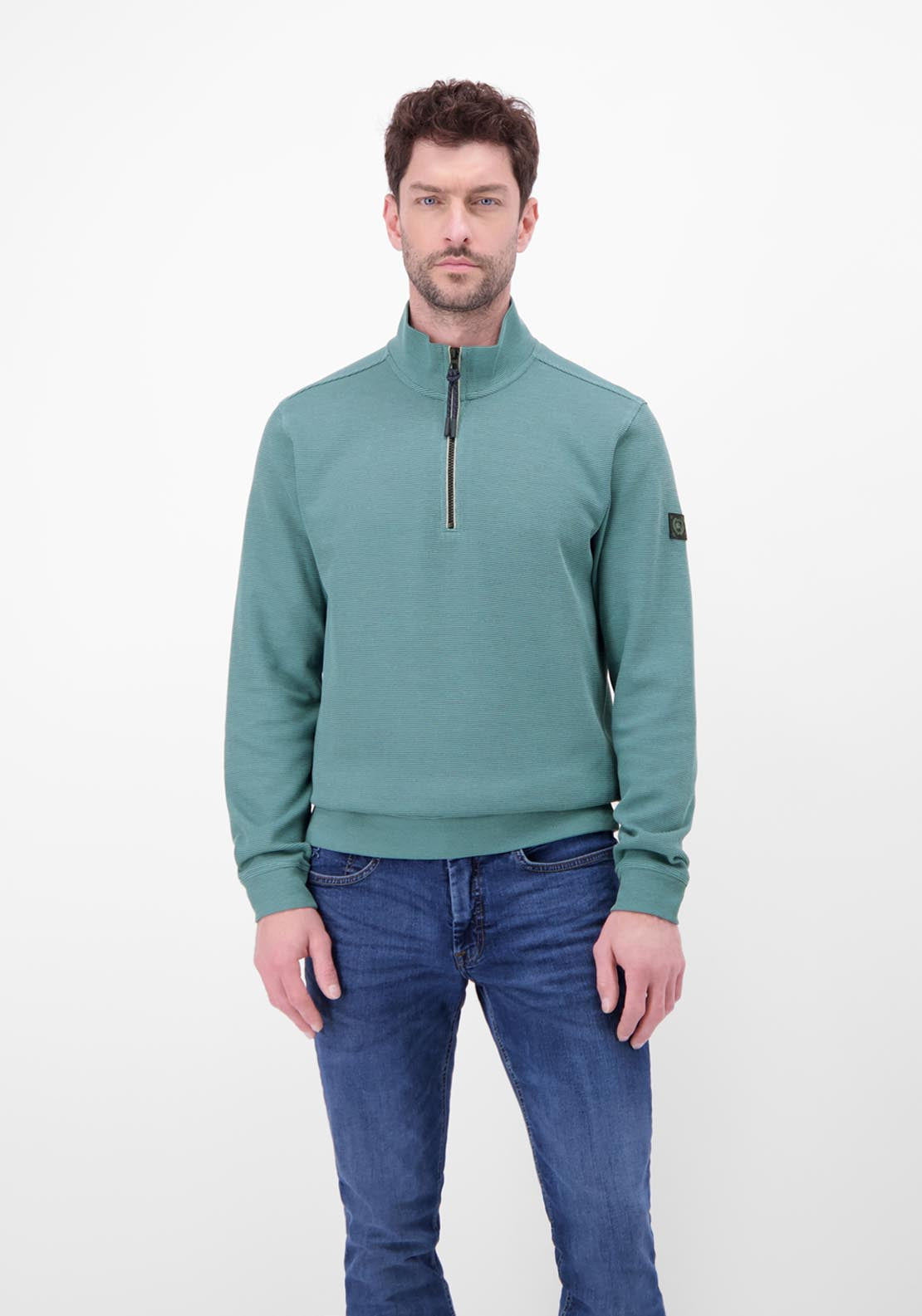 Lerros 1/4 Zip Sweatshirt - Arctic Blue 1 Shaws Department Stores