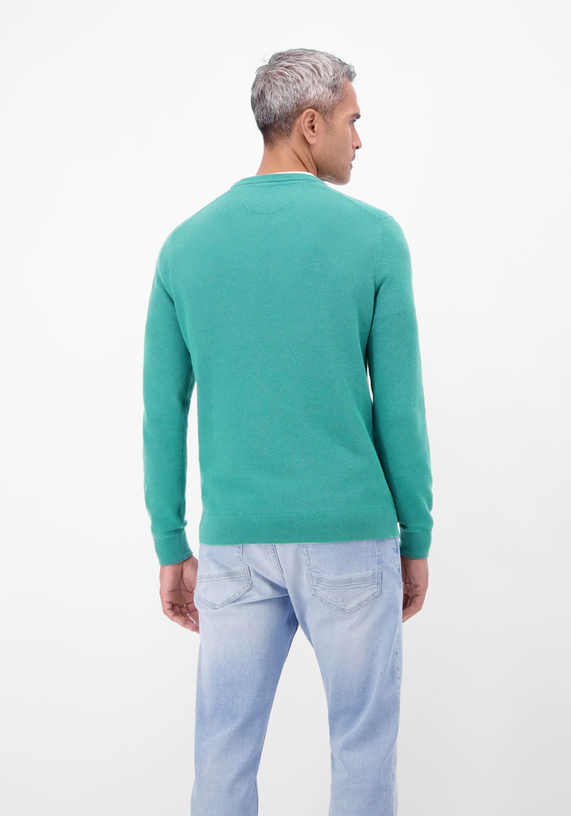 Lerros Crew Neck Knitwear - Soft Teal 2 Shaws Department Stores