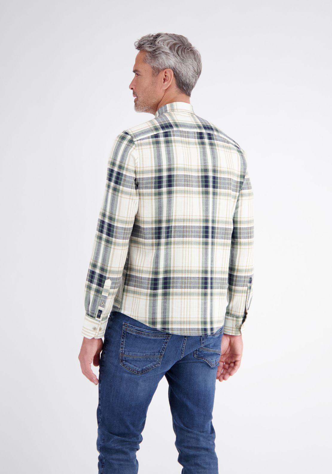 Classic Long Sleeve Check Shirt - White