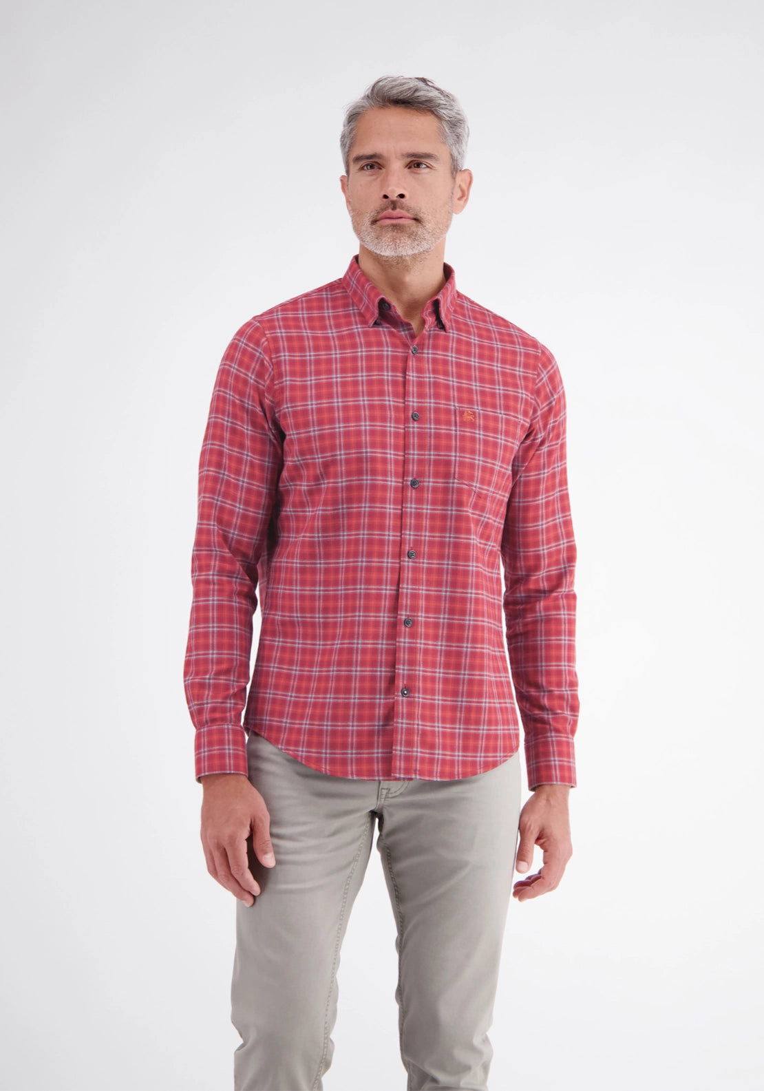 Classic Long Sleeve Check Shirt - Muted Red