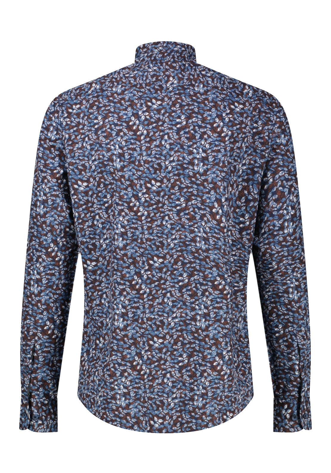Classic Long Sleeve Print Cotton Shirt - Maroon Red