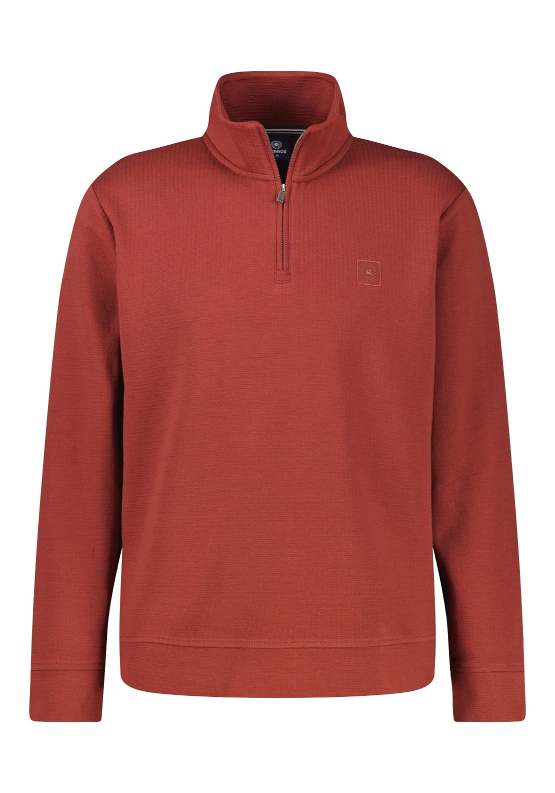 1/4 Zip Neck Sweatshirt - Maroon Red