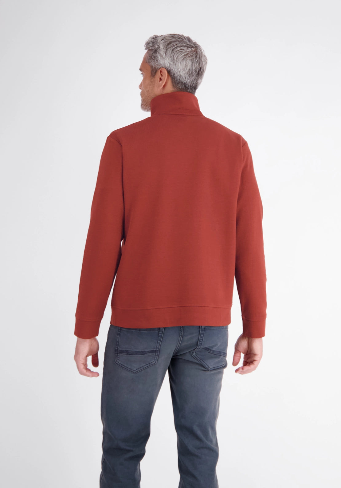 1/4 Zip Neck Sweatshirt - Maroon Red