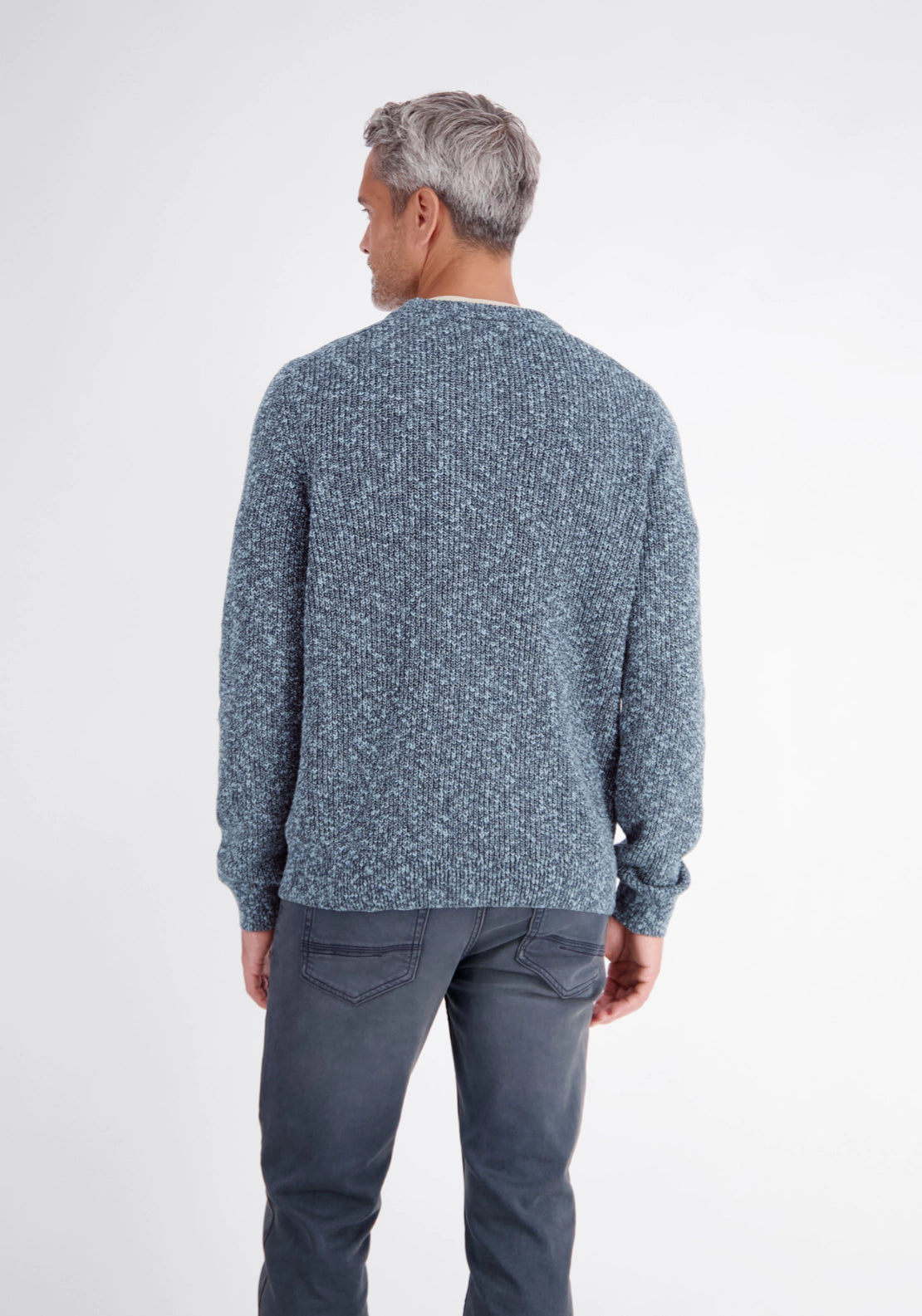 Crew Neck Wool Blend Knitwear - Blue