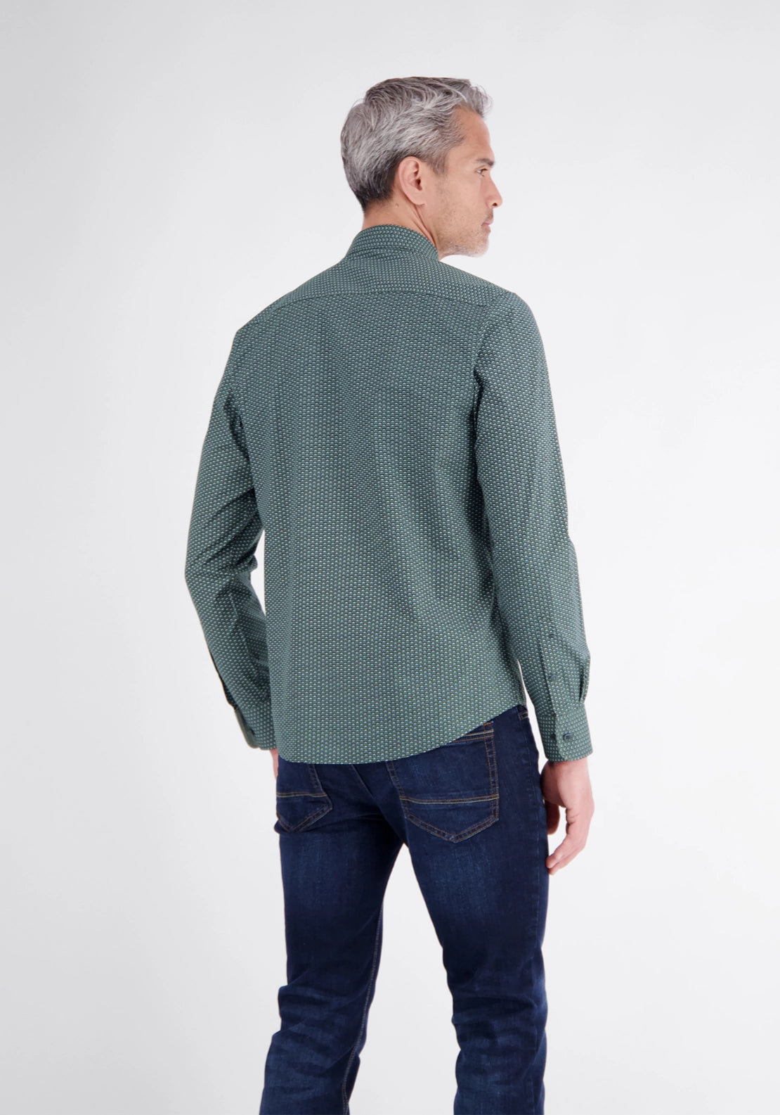Geometric Print Shirt - Basil Green