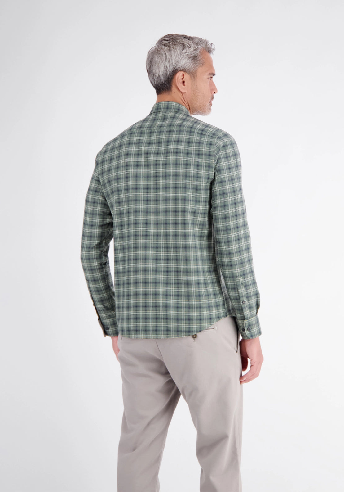 Classic Long Sleeve Check Shirt - Basil Green