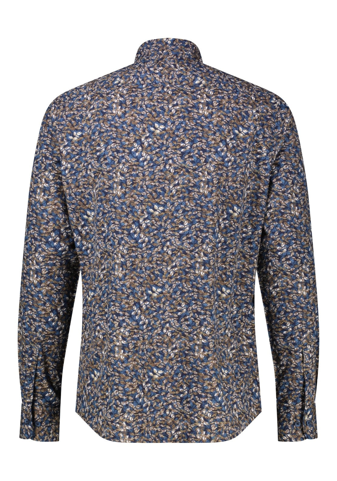 Lerros Classic Long Sleeve Print Cotton Shirt - Timber Brown 4 Shaws Department Stores