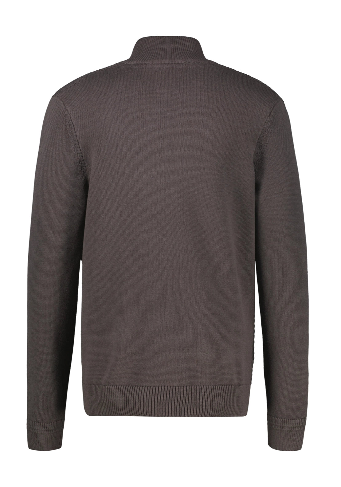 1/4 Zip Neck Cotton Knitwear - Timber Brown