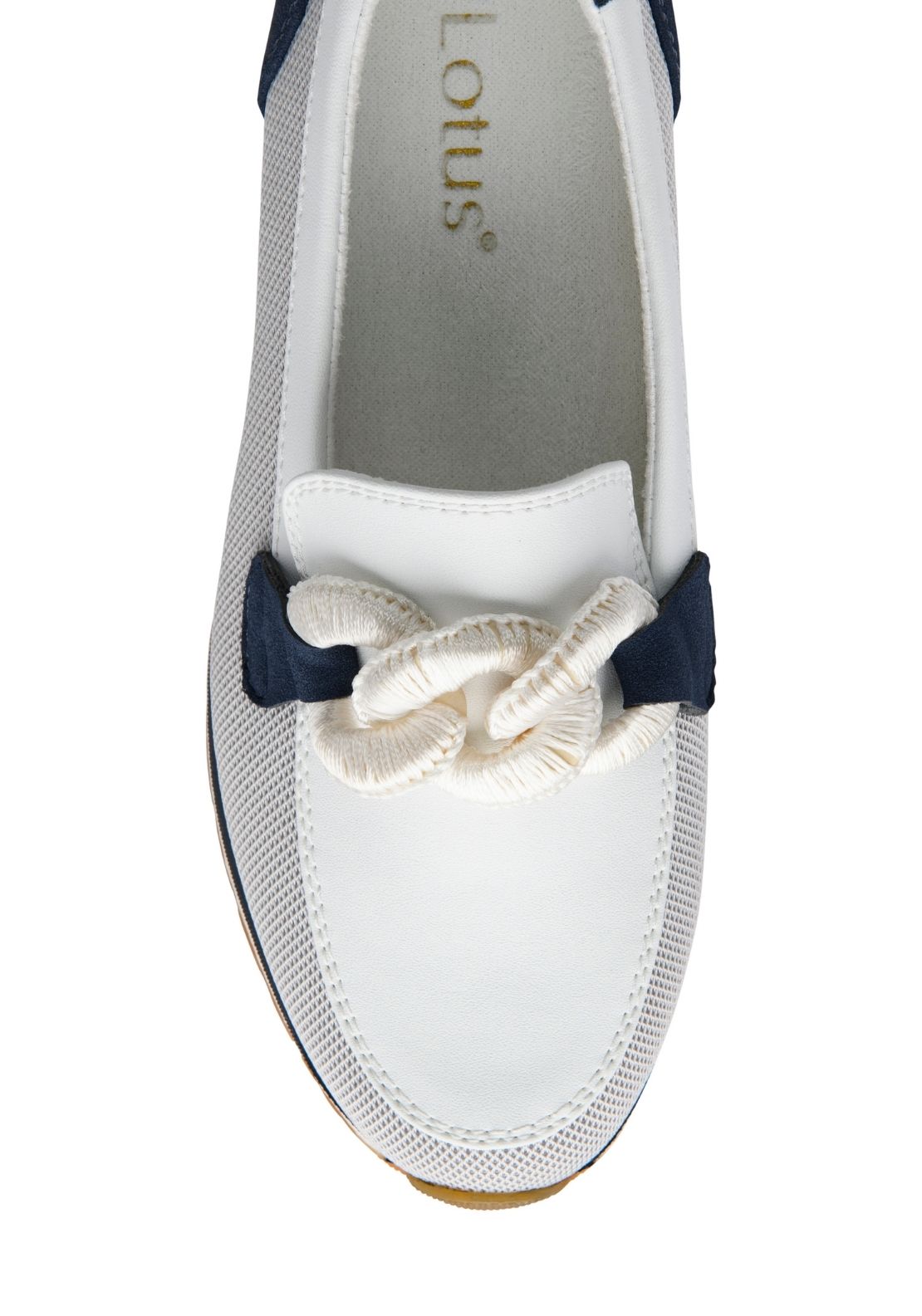 Lotus Pos Lorian Shoe - White/navy 3 Shaws Department Stores