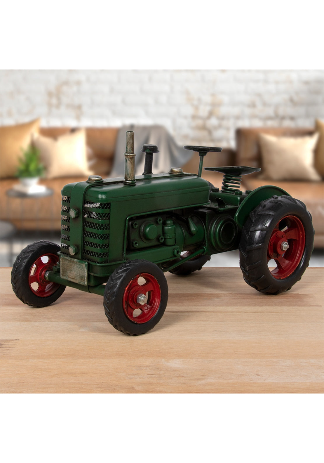 Tin Transport Vintage Tractor - Green 1 Shaws Department Stores