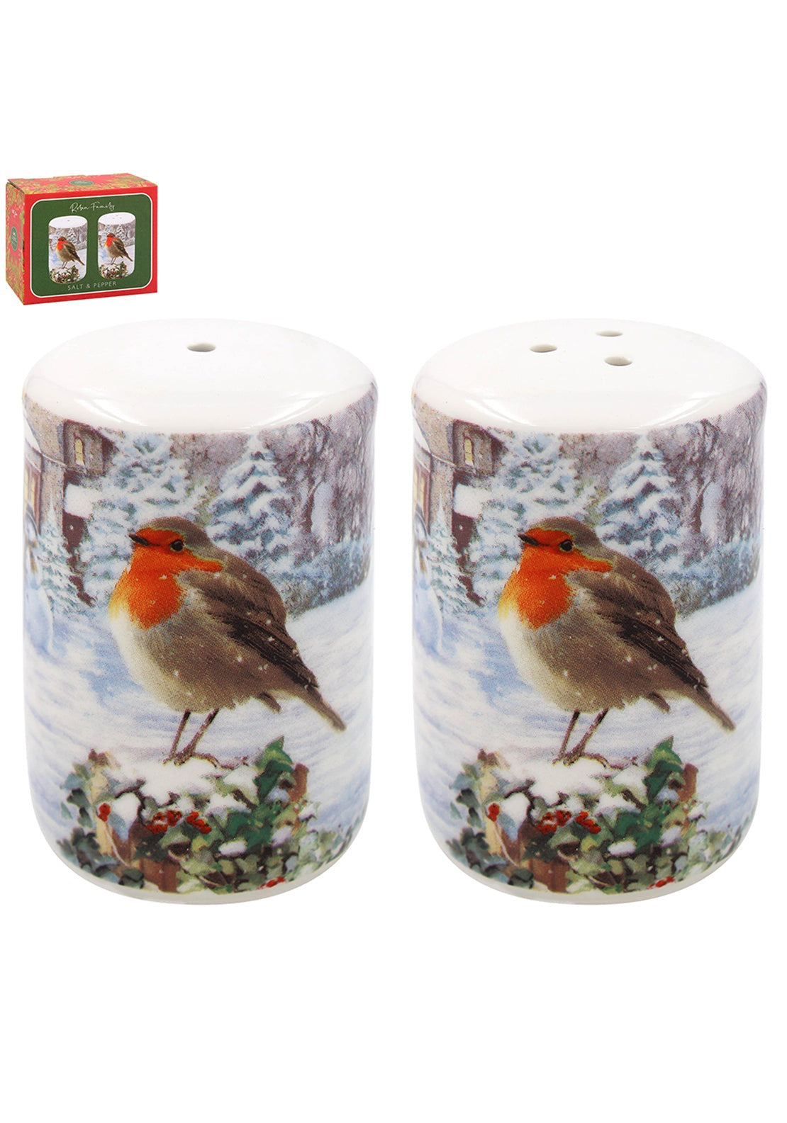 The Home Christmas Christmas Robins Salt &amp; Pepper Set 1 Shaws Department Stores