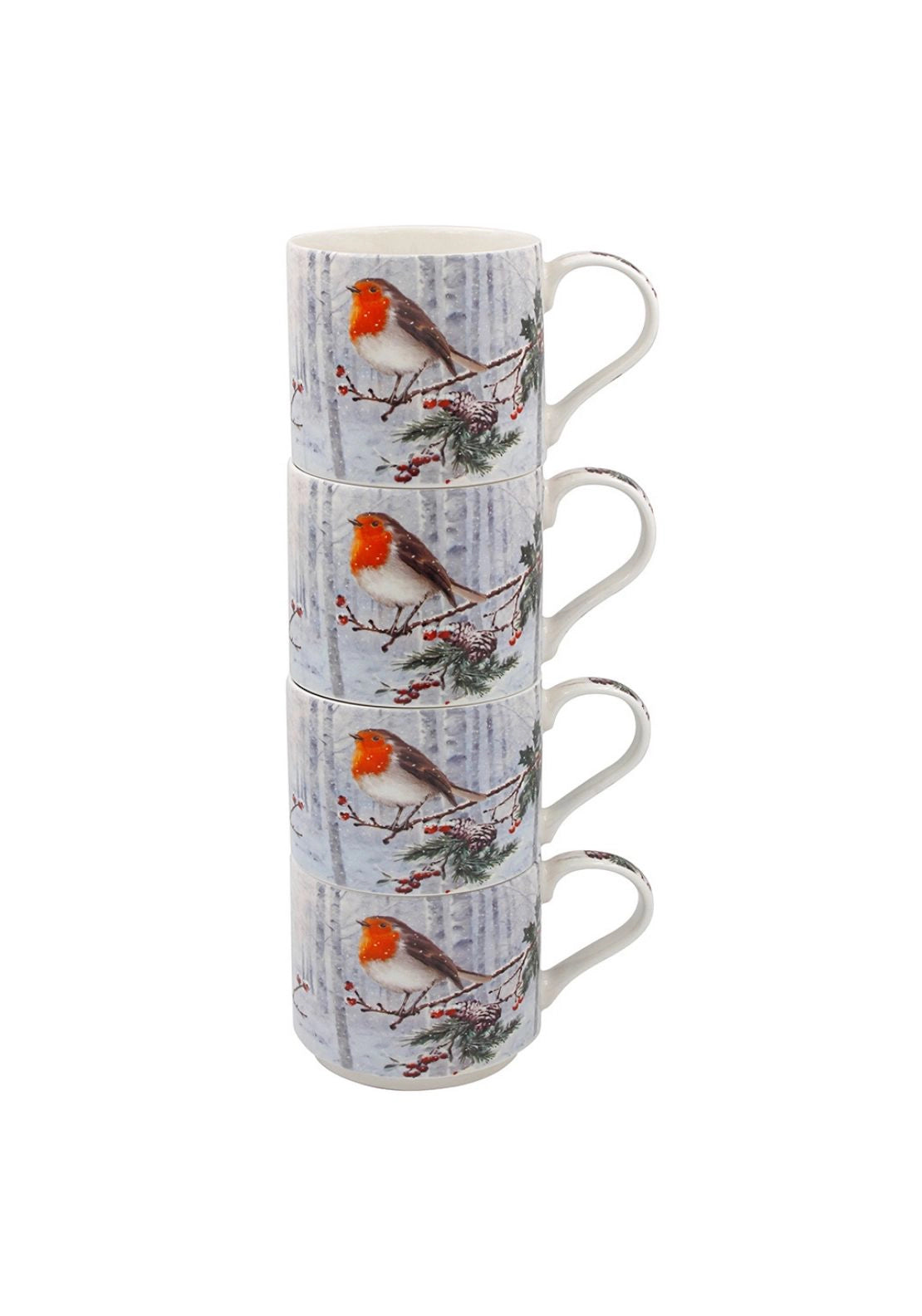 Christmas Robins Stackmugs Set Of 4 - Multi