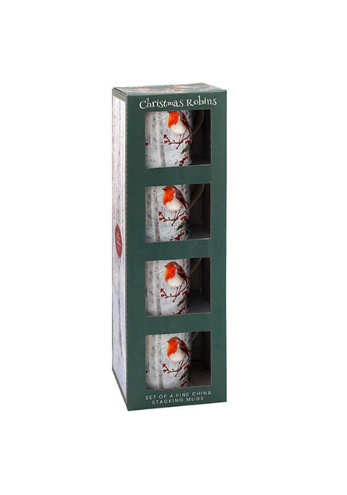 Christmas Robins Stackmugs Set Of 4 - Multi