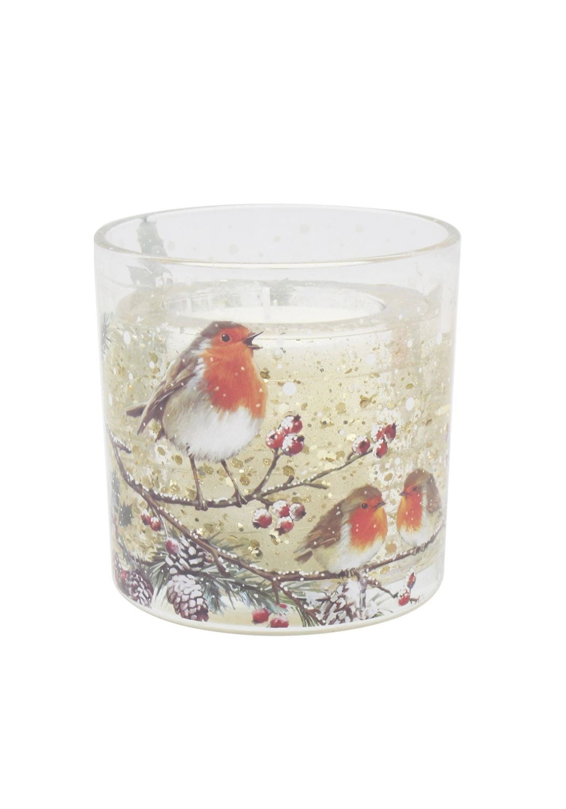 LED Christmas Robins Candle - Multi