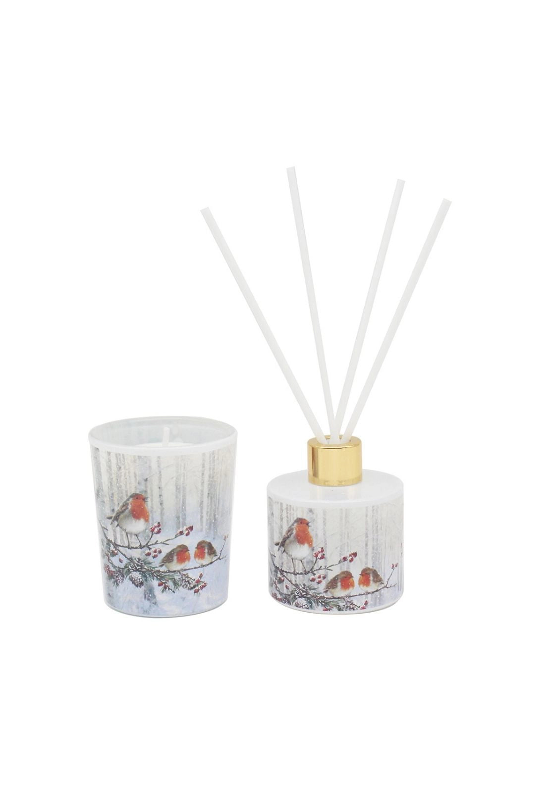 Christmas Robins Candle &amp; Diffuser - Multi