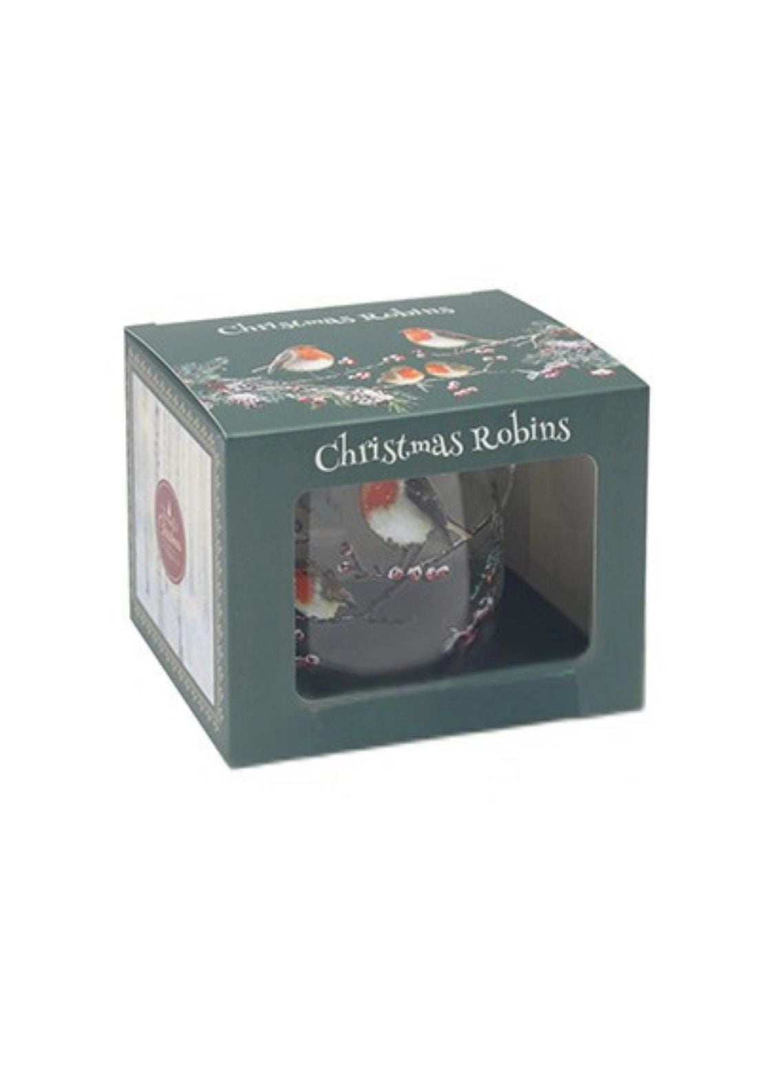 Christmas Robins Glass Mug - Multi