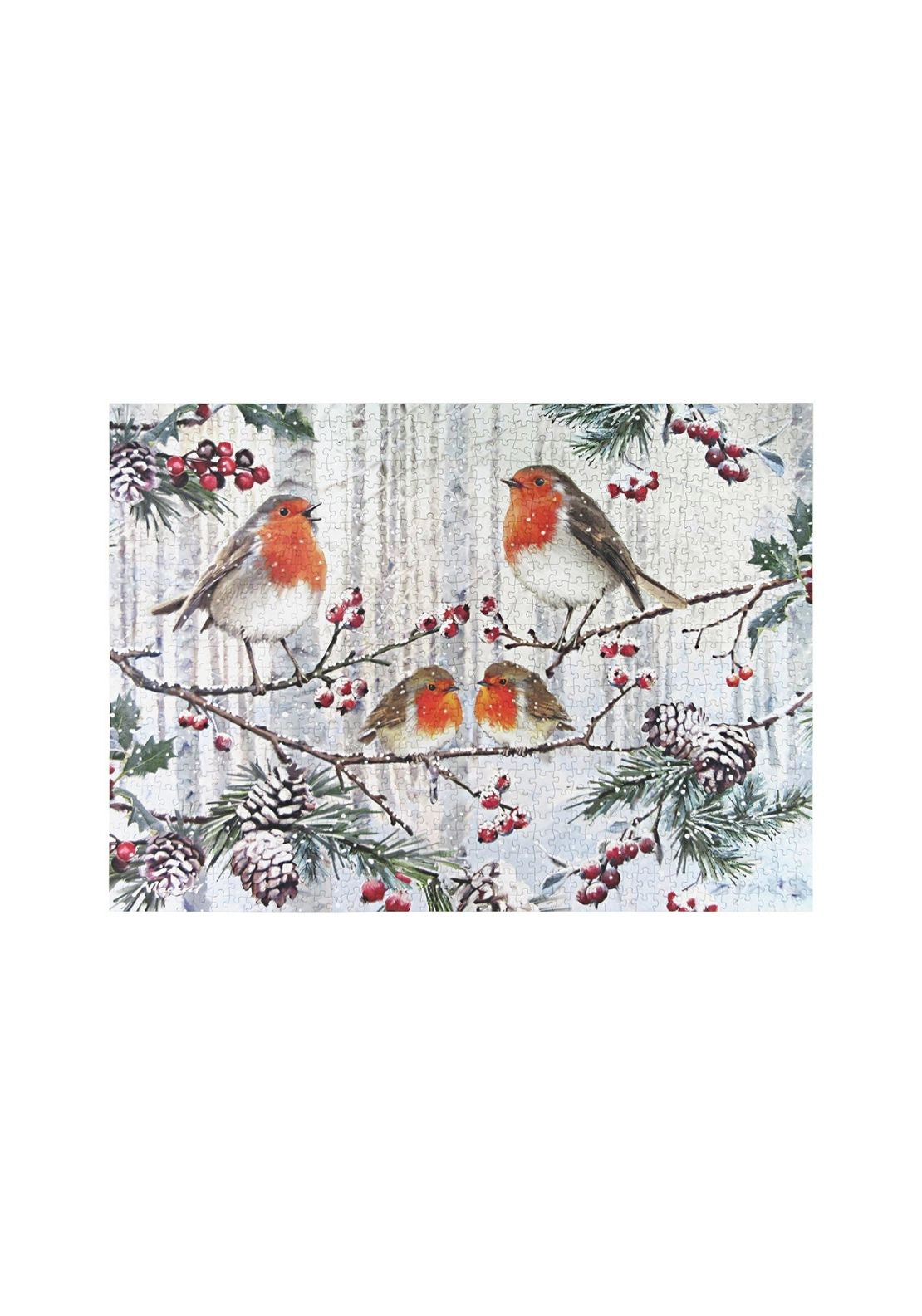 Christmas Robins 1000Pc Jigsaw - Multi