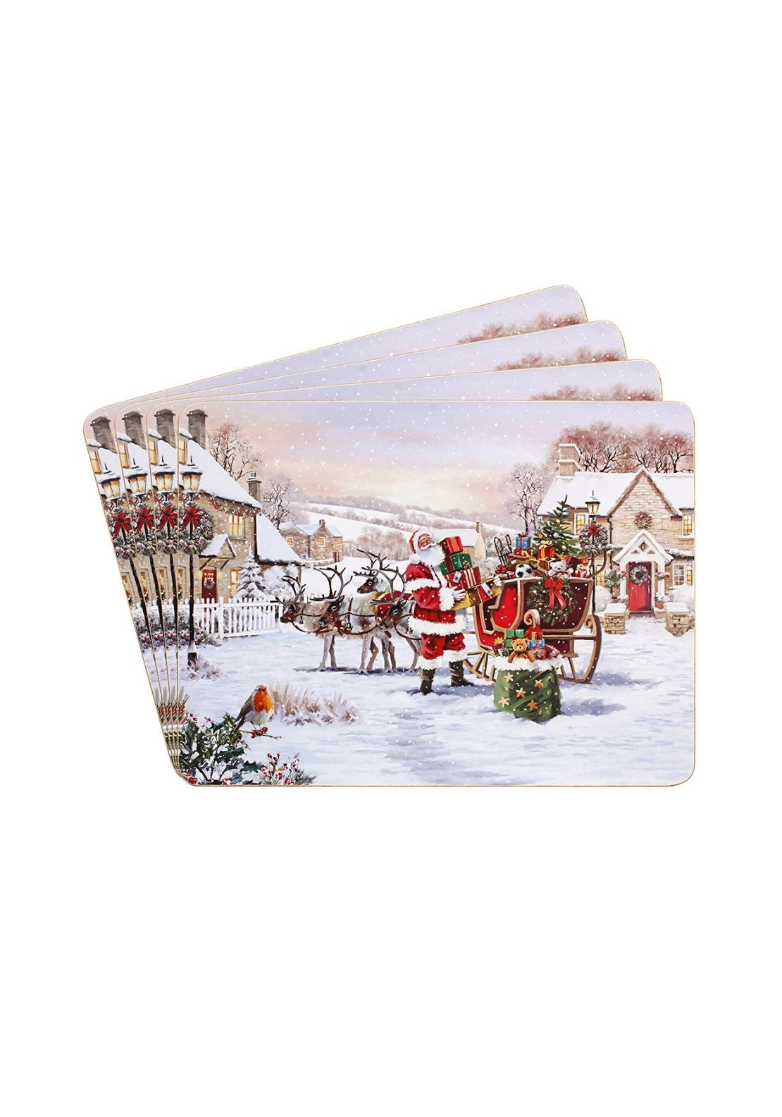 Santa Placemats Set Of 4 - Multi
