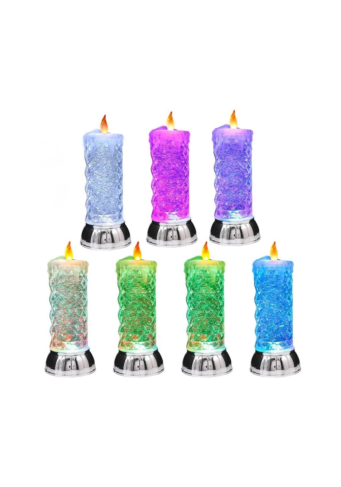 Glitter Water Candle Lamp - Multi