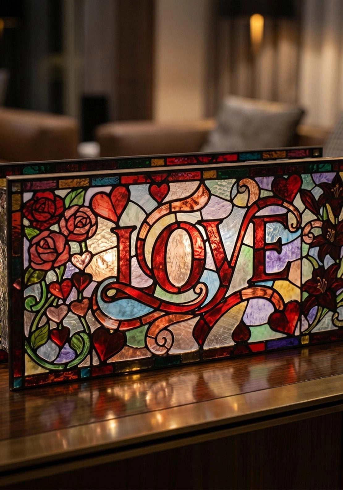 Love Stained Glass LED Light - Multi
