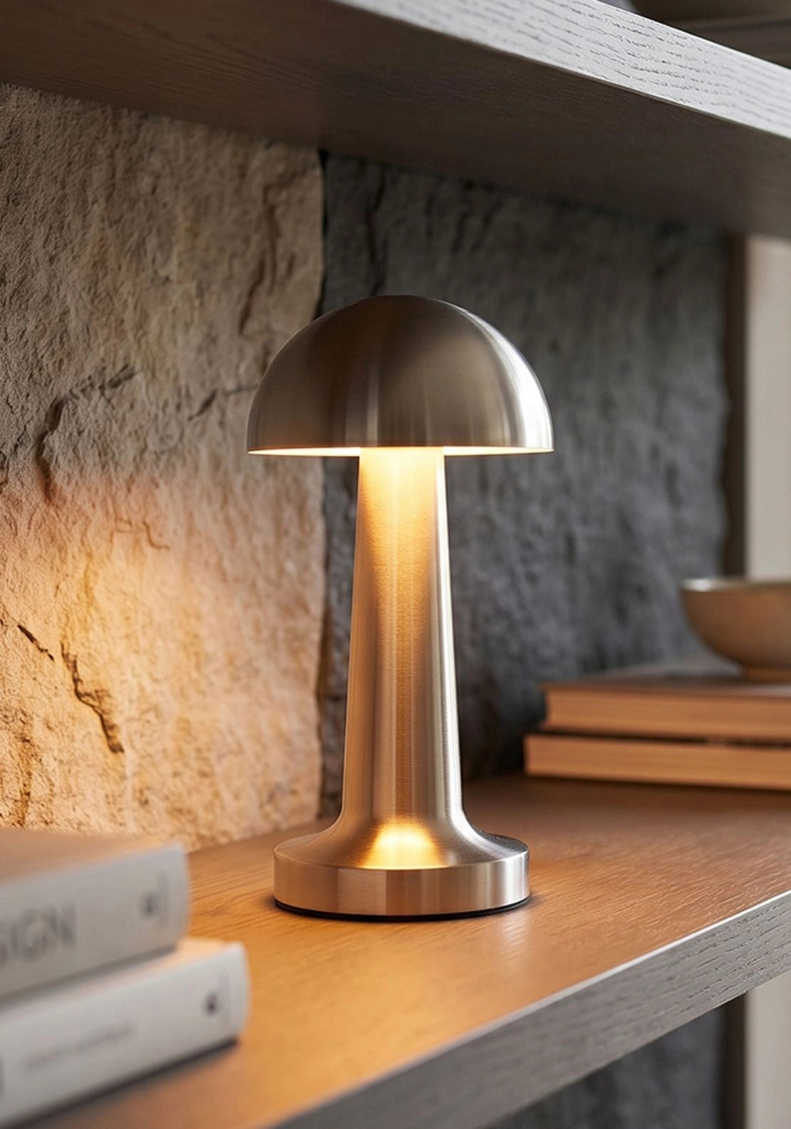 LED Dome Touch Lamp - Grey