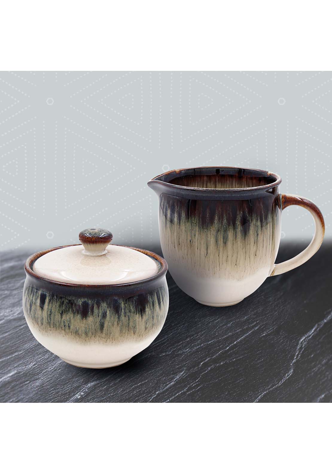 The Home Collection Reactive Glaze Sugar&amp;Cream Set 1 Shaws Department Stores