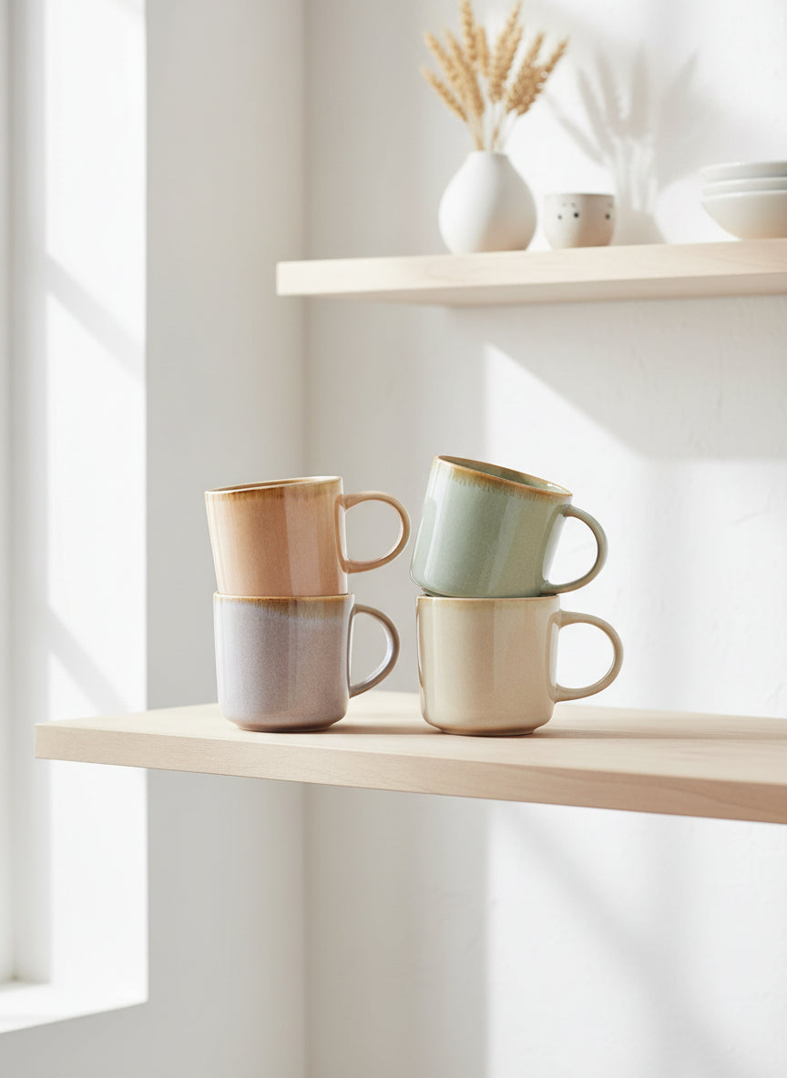 The Home Collection Reactive Glaze Stack Mugs Set Of 4 - Multi 2 Shaws Department Stores