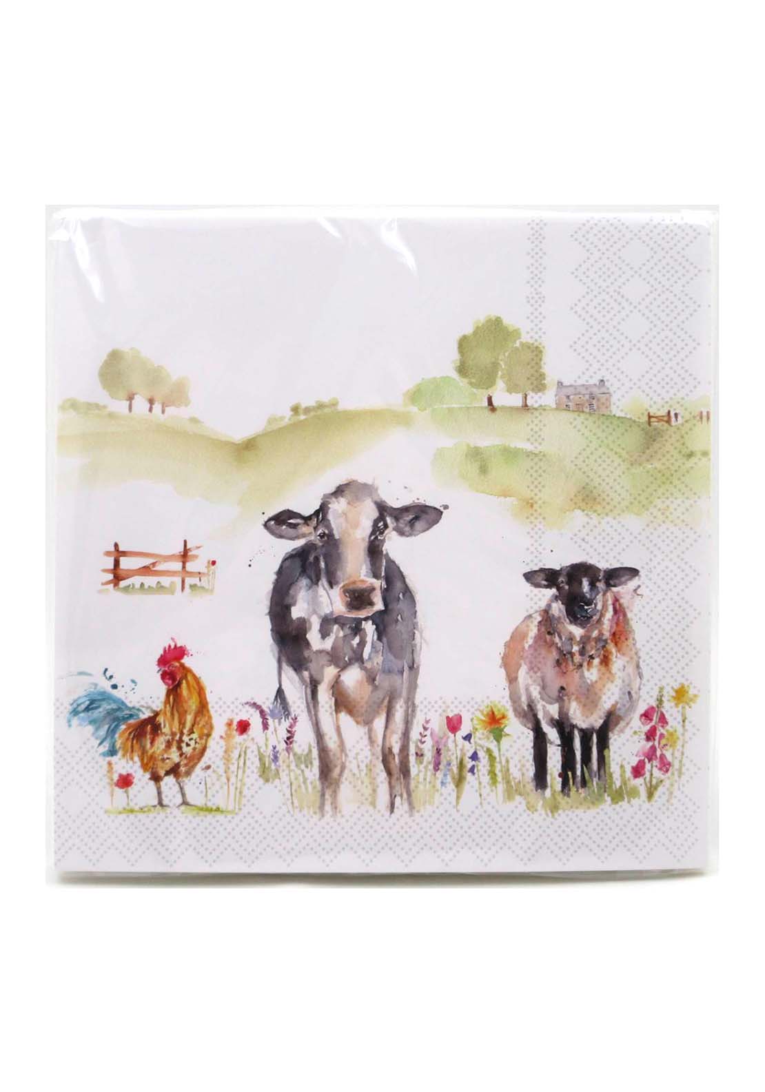 Lesser &amp; Pavey Farmyard Napkins Pack 20 1 Shaws Department Stores