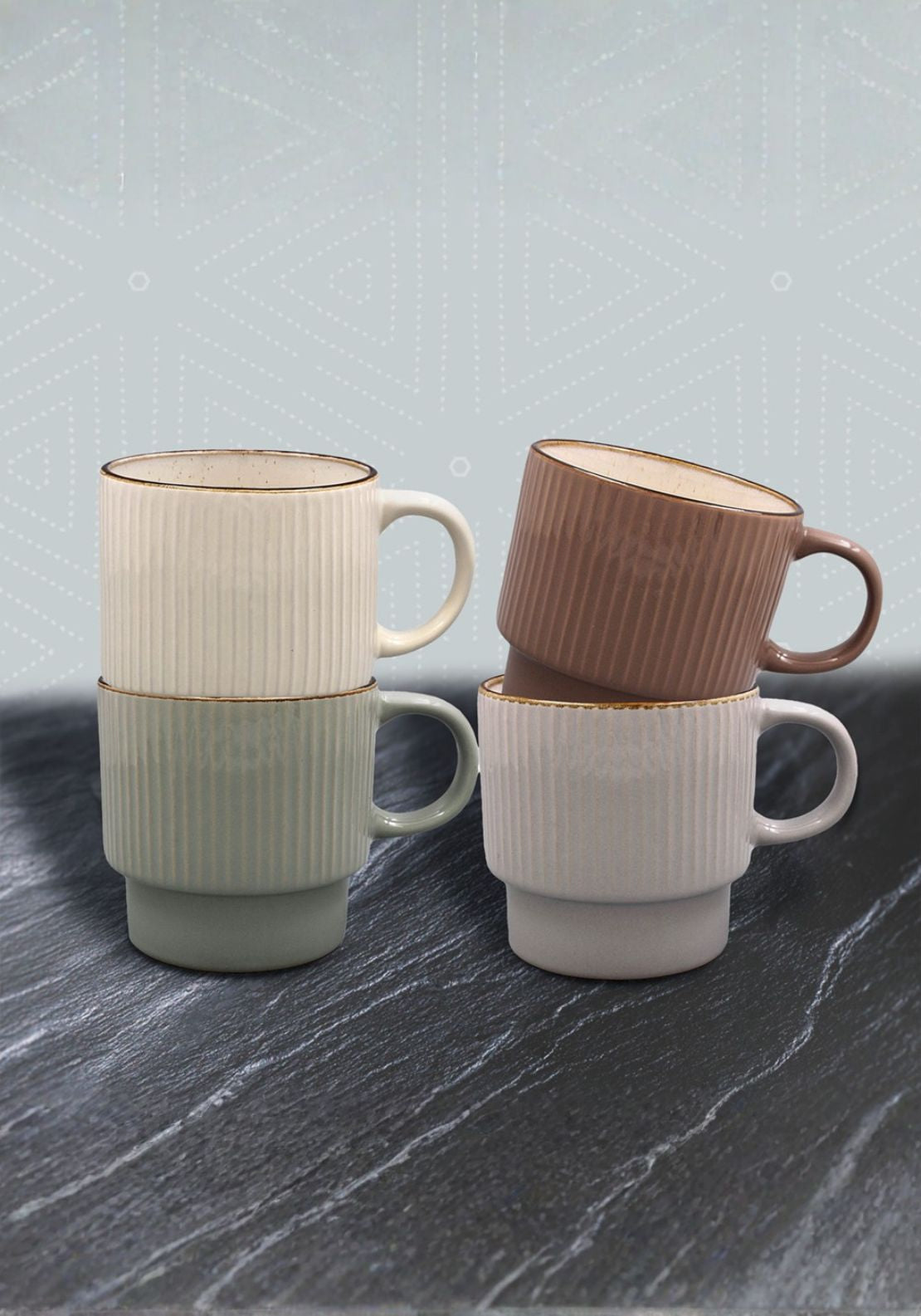 The Home Collection Reactive Glaze Stacking Mug Set of 4 - Multi 1 Shaws Department Stores